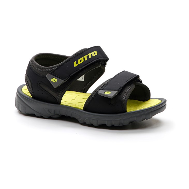 Kids' Lotto Las Rochas 1 CL Sandals Black / Yellow | UM451435L4