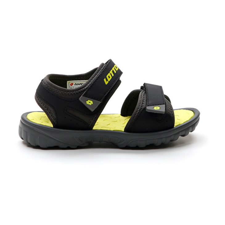 Kids' Lotto Las Rochas 1 CL Sandals Black / Yellow | UM451435L4