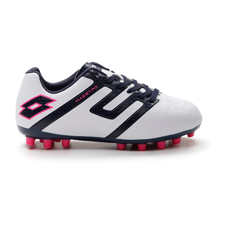 Kids' Lotto Maestro 700 IV AGM JR Soccer Shoes Wgite / Black / Red | GP324812E7
