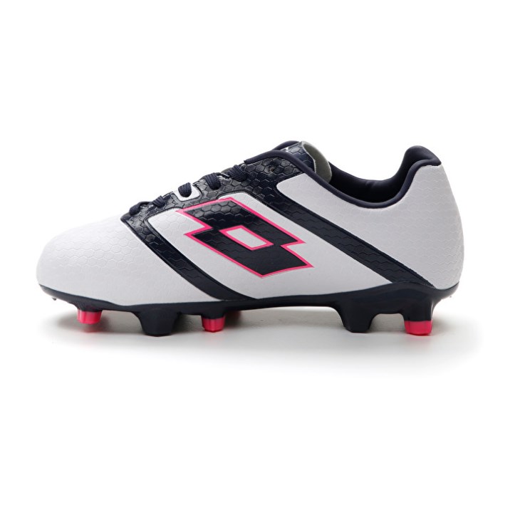 Kids' Lotto Maestro 700 IV FG JR Soccer Shoes White / Navy Blue | DG279607J3