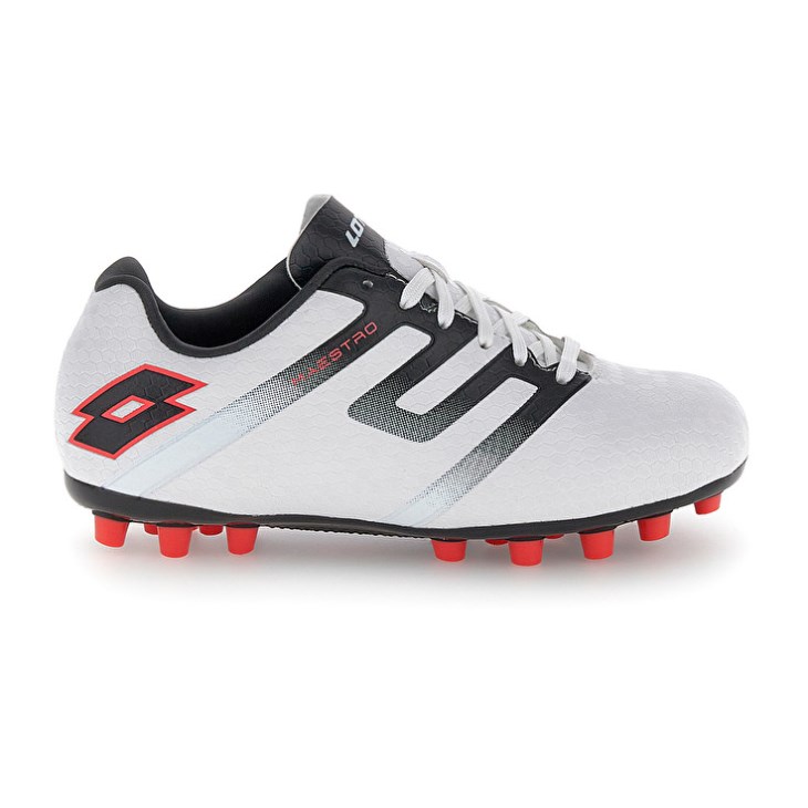 Kids' Lotto Maestro 700 V AGM JR Soccer Shoes White / Black / Red | UJ360246U4