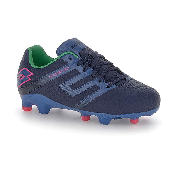 Kids' Lotto Maestro 700 V FG AGM JR Soccer Shoes Navy Blue | DK271097E8