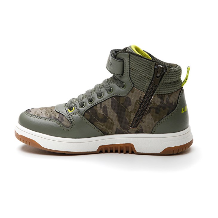 Kids' Lotto Rocket AMF III Mid Camo CL S Basketball Shoes Olive Camo | XN595579M4