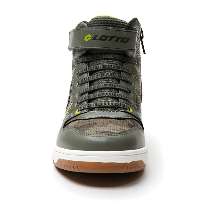Kids' Lotto Rocket AMF III Mid Camo CL S Basketball Shoes Olive Camo | XN595579M4