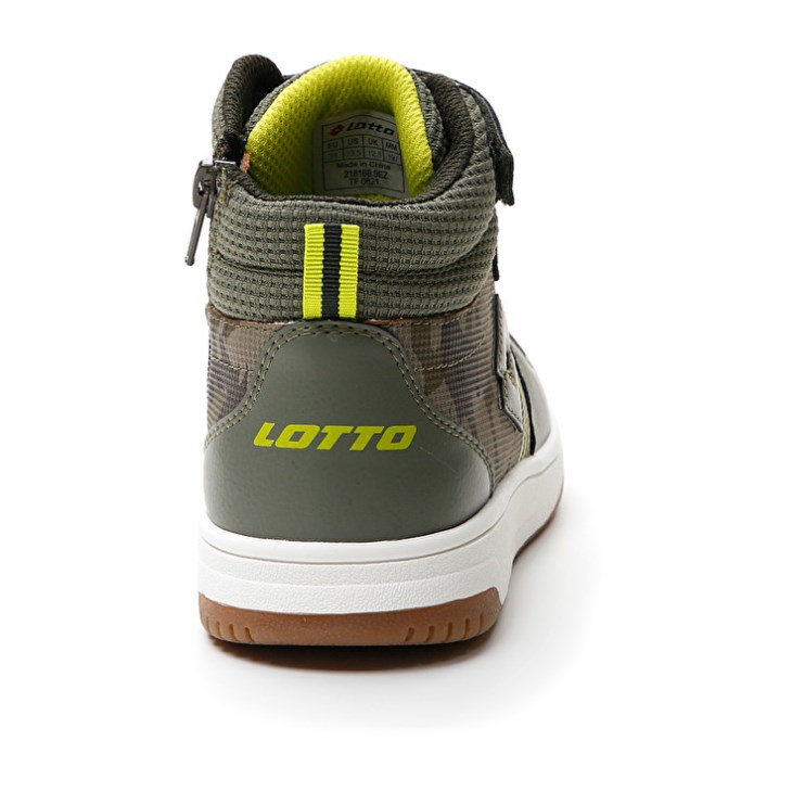 Kids' Lotto Rocket AMF III Mid Camo CL S Basketball Shoes Olive Camo | XN595579M4