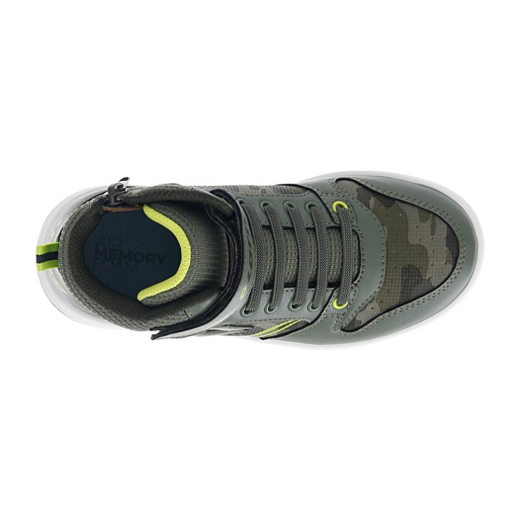Kids' Lotto Rocket AMF III Mid Camo CL S Basketball Shoes Olive Camo | XN595579M4