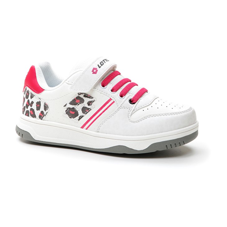 Kids' Lotto Rocket AMF II Leopard CL S Basketball Shoes White / Red | ZA479497O7