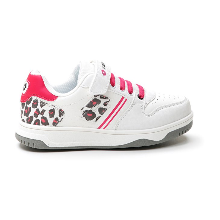 Kids' Lotto Rocket AMF II Leopard CL S Basketball Shoes White / Red | ZA479497O7