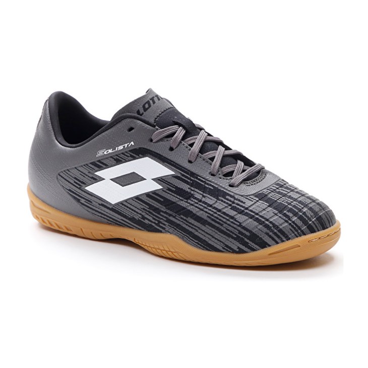 Kids' Lotto Solista 700 III ID JR Football Boots Black / White / Grey | TZ973667Q9