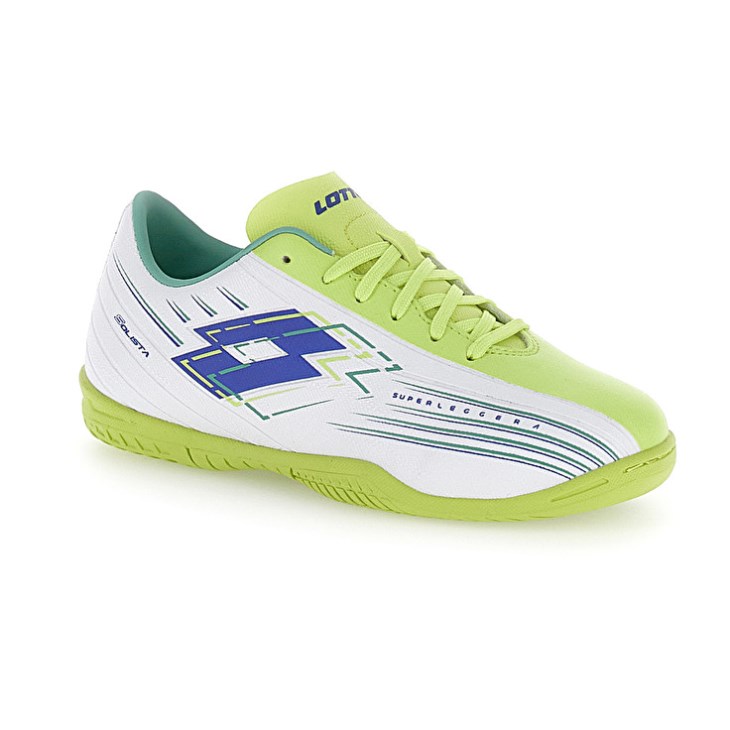 Kids' Lotto Solista 700 VIII ID JR Soccer Shoes White / Green Yellow | MK093599S2