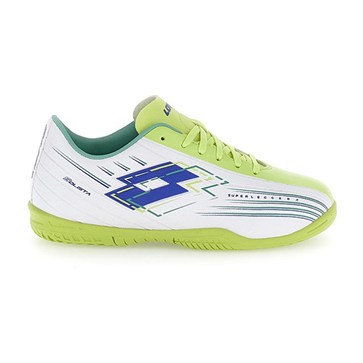 Kids' Lotto Solista 700 VIII ID JR Soccer Shoes White / Green Yellow | MK093599S2