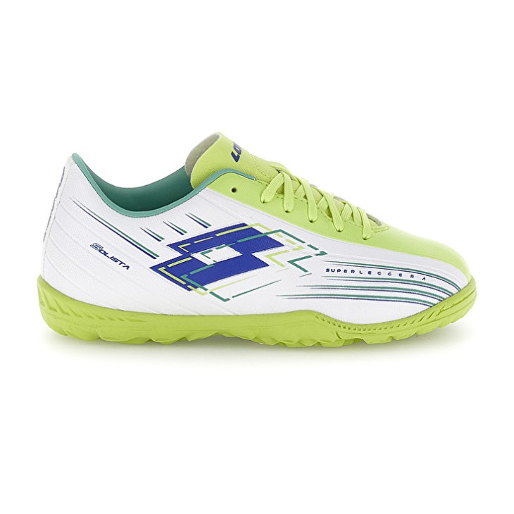 Kids' Lotto Solista 700 VIII TF JR Soccer Shoes White / Green Yellow | JE638293J2