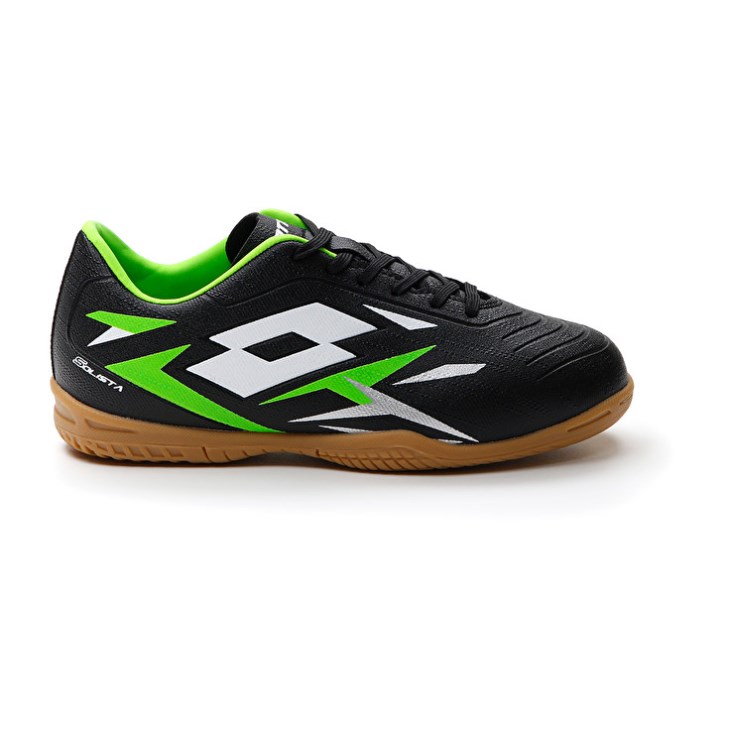 Kids' Lotto Solista 700 VI ID JR Soccer Shoes Black / Green | GU949854H2