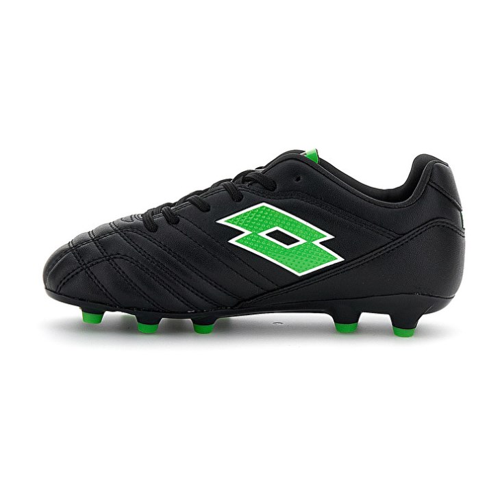 Kids' Lotto Stadio 705 FG JR Soccer Shoes Black / Green | XI137403O3