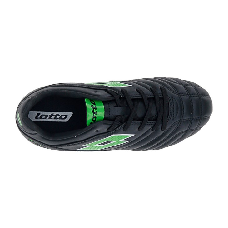 Kids' Lotto Stadio 705 FG JR Soccer Shoes Black / Green | XI137403O3