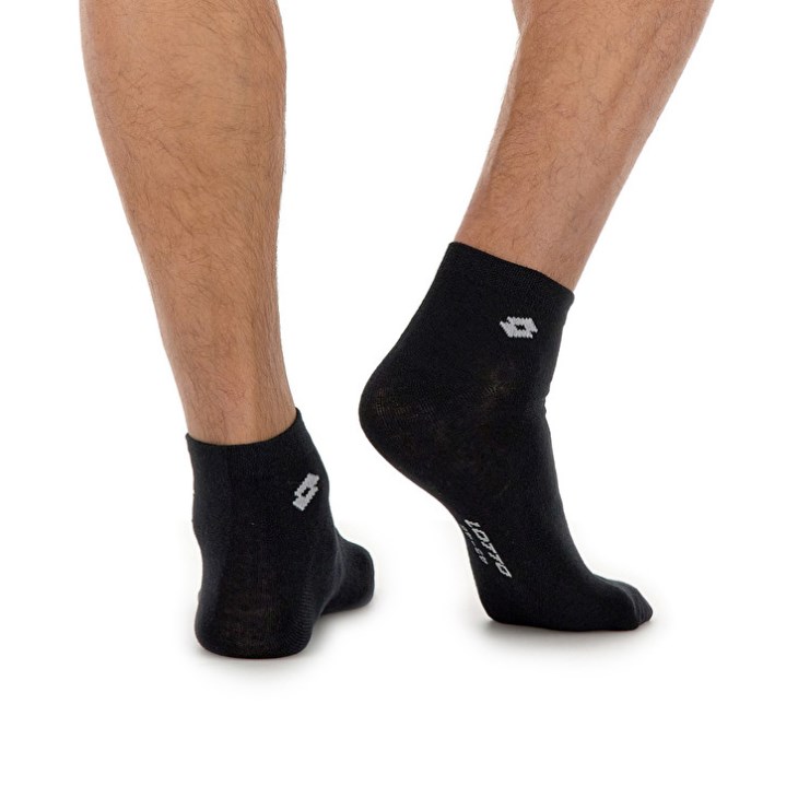 Lotto Short Ankle II Pk3prs Sports Socks Black | YW051565Q3