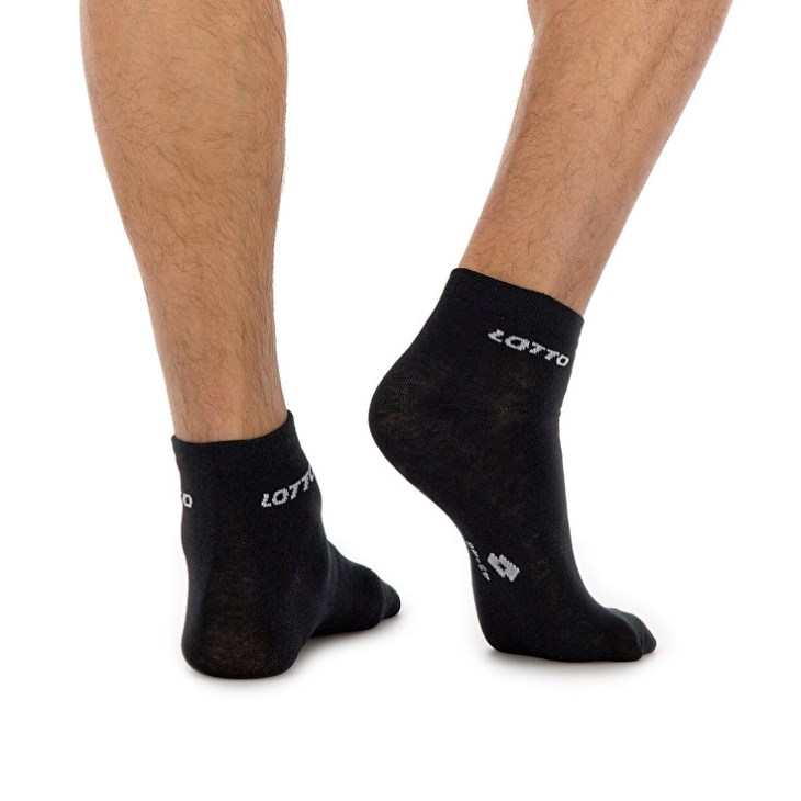Lotto Short Ankle II Pk3prs Sports Socks Black | YW051565Q3
