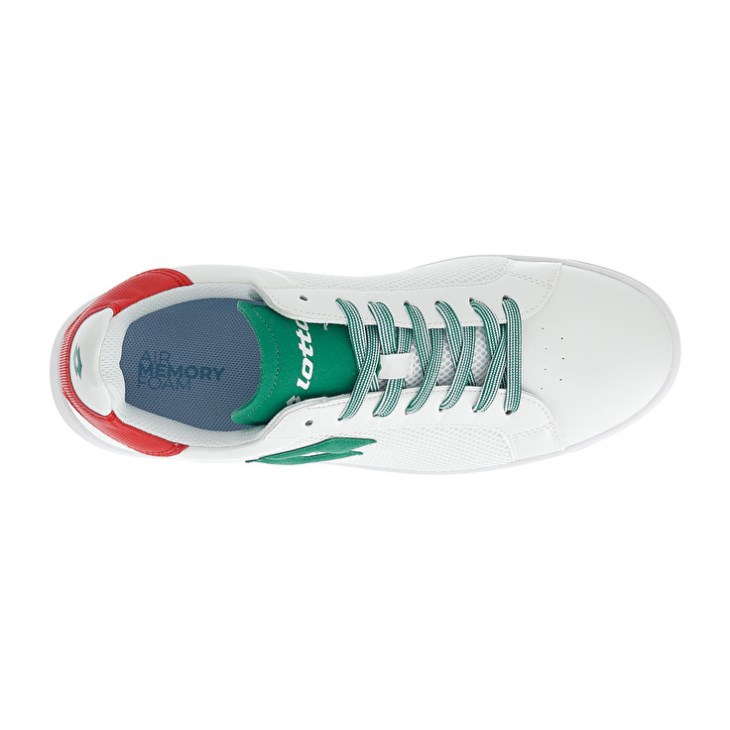 Men Lotto 1973 AMF NET Tennis Shoes White / Green / Red | TG984608A3