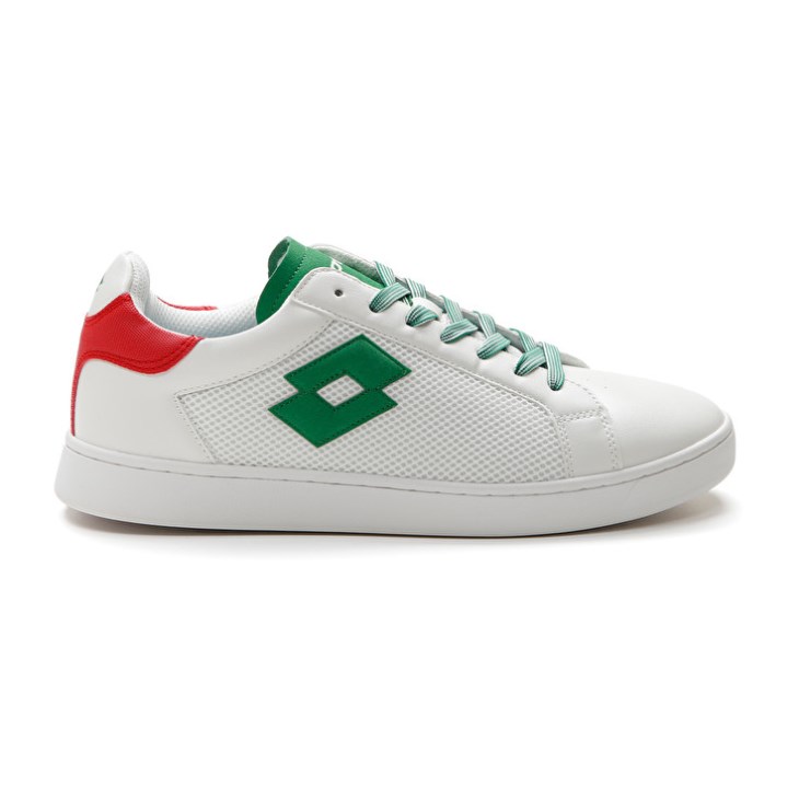 Men Lotto 1973 AMF NET Tennis Shoes White / Green / Red | TG984608A3