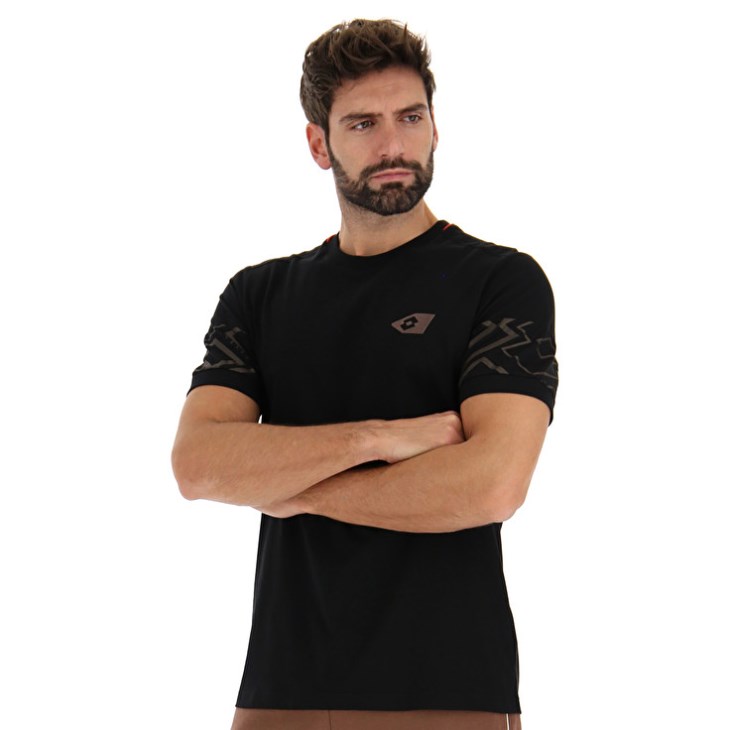 Men Lotto Athletica Classic VI T Shirts Black | GQ377167K0
