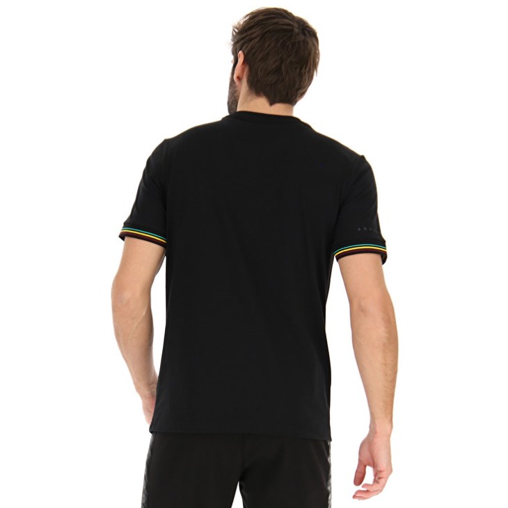 Men Lotto Athletica Classic V T Shirts Black | LC993829T4