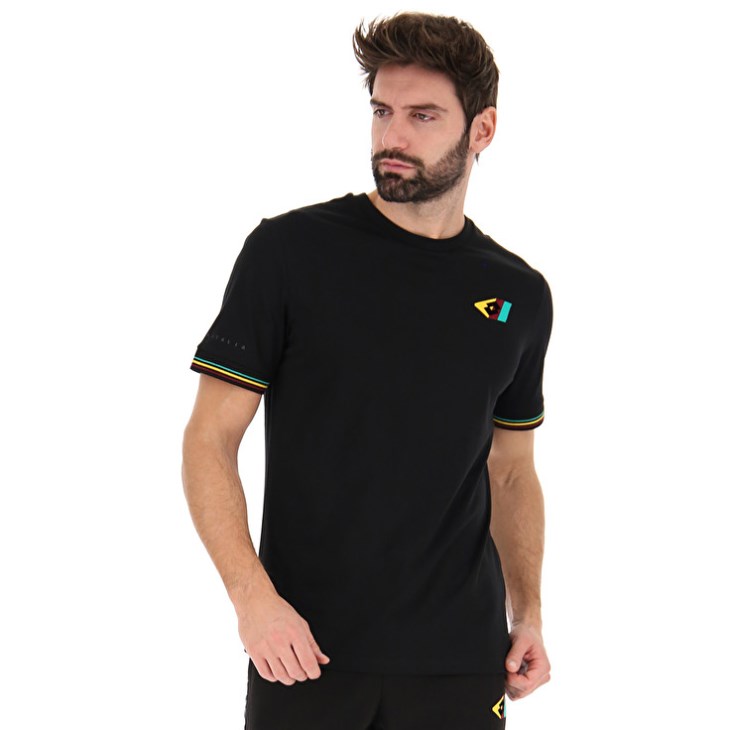 Men Lotto Athletica Classic V T Shirts Black | LC993829T4