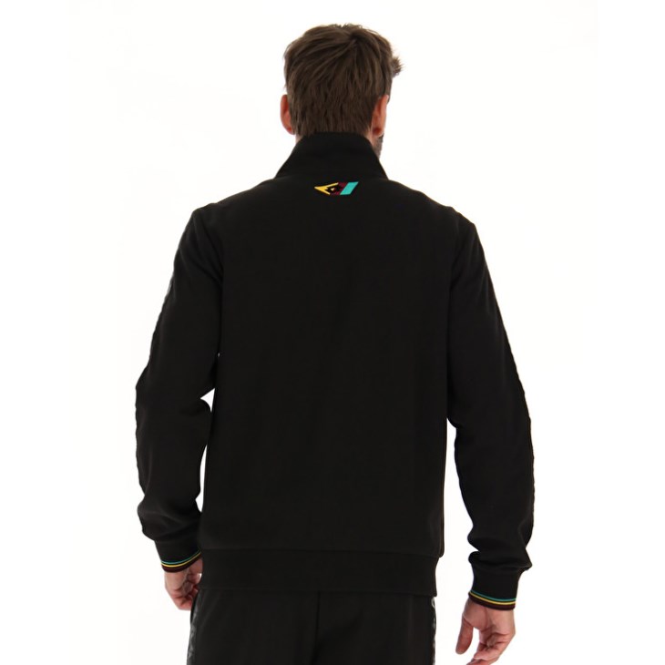 Men Lotto Athletica Classic V Zip FZ Sweatshirt Black | ZX238233M2