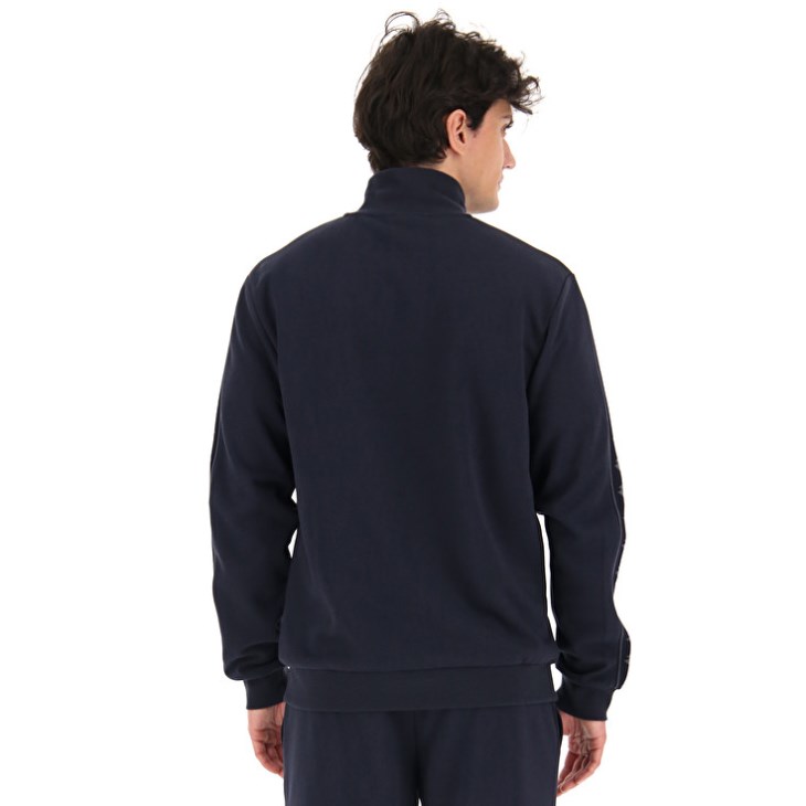 Men Lotto Athletica Due IV Zip FZ PL Sweatshirt Navy Blue | FH134883L9