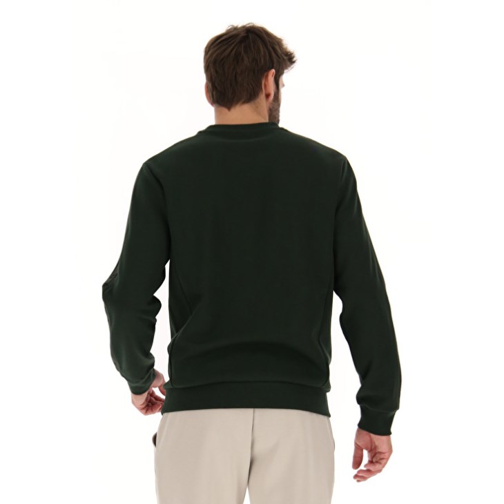 Men Lotto Athletica Due V Crewneck RN Sweatshirt Green | EF752455X5