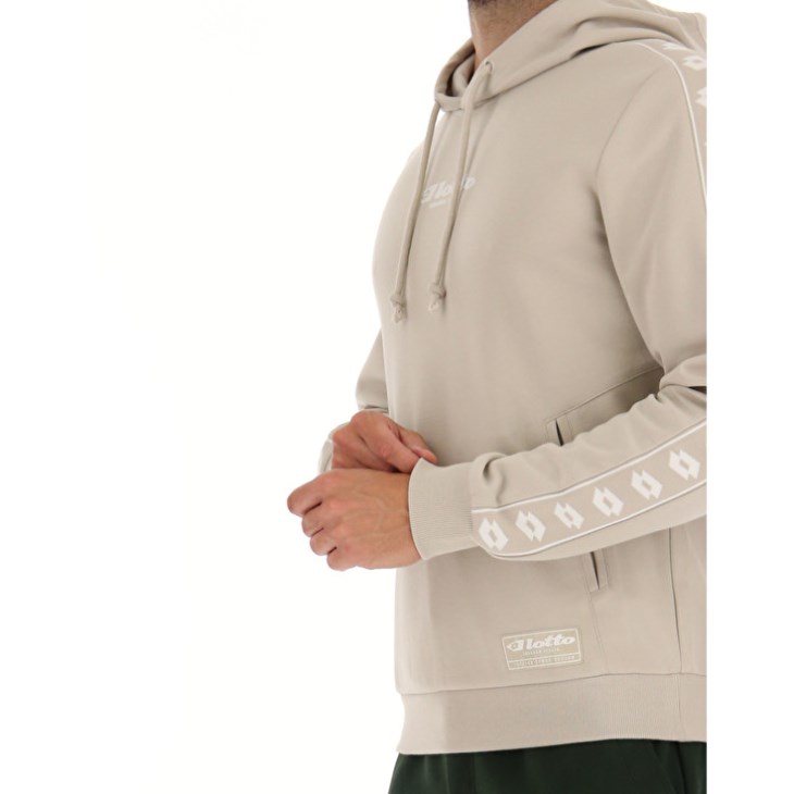 Men Lotto Athletica Due V Sweat HD Hoodie Beige | GQ867496V6