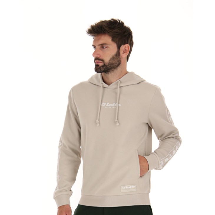Men Lotto Athletica Due V Sweat HD Hoodie Beige | GQ867496V6