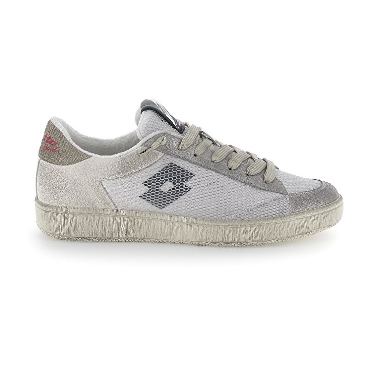 Men Lotto Autograph Grid 1 Sneakers White / Dark Grey / Silver | CS552675Z4