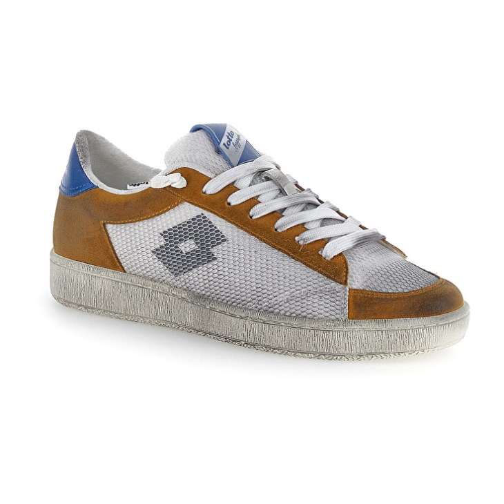 Men Lotto Autograph Grid 2 Sneakers White / Yellow / Blue | FE077697U8