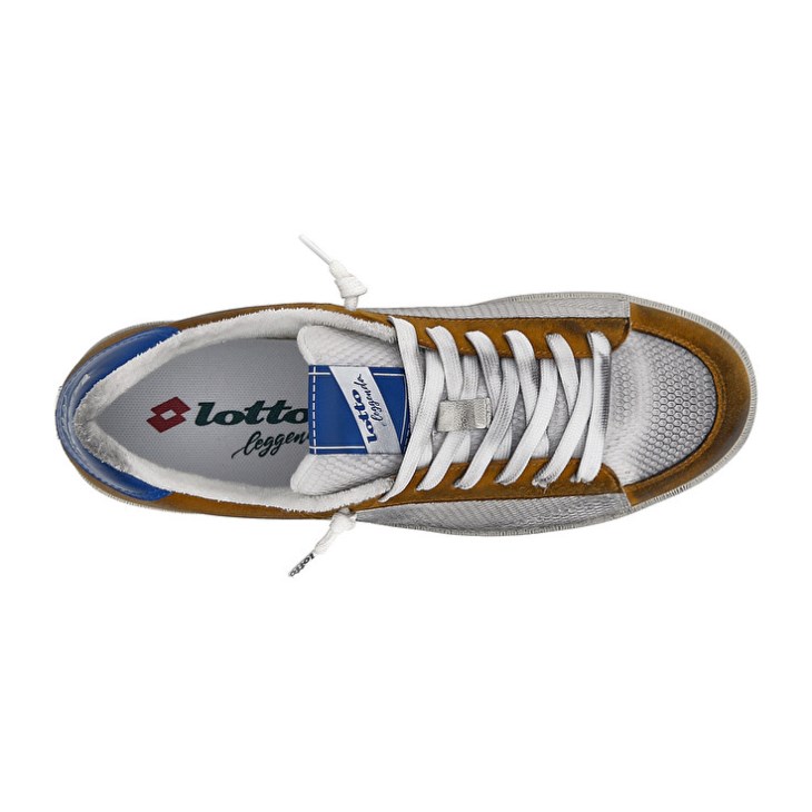 Men Lotto Autograph Grid 2 Sneakers White / Yellow / Blue | FE077697U8