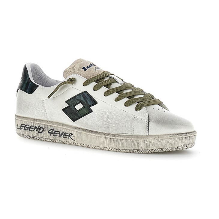 Men Lotto Autograph Legend 3 Sneakers White / Dark Blue / Brown | SV900630I3