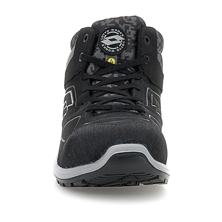 Men Lotto Hit 200 Mid S3 ESD Safety Shoes Black | QL501380T6