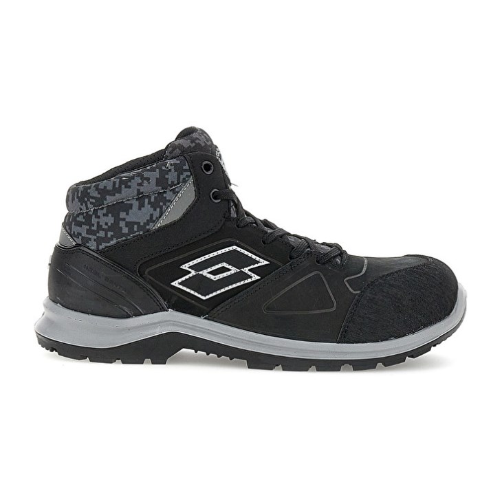 Men Lotto Hit 200 Mid S3 ESD Safety Shoes Black | QL501380T6