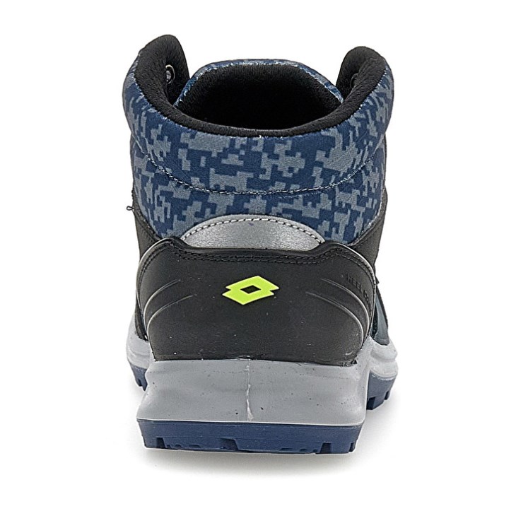 Men Lotto Hit 200 Mid S3 Safety Shoes Blue / Black / Green | ZG933433U1