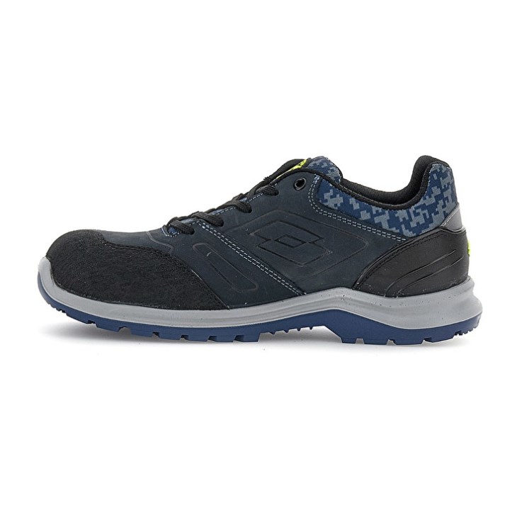 Men Lotto Hit 200 S3 Safety Shoes Blue / Black / Green | LH720962B6
