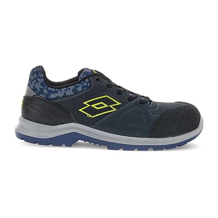 Men Lotto Hit 200 S3 Safety Shoes Blue / Black / Green | LH720962B6