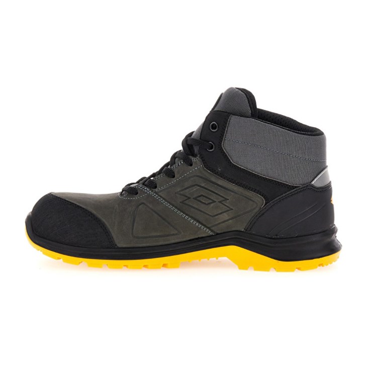 Men Lotto Hit 250 Mid S3 SRC Wr HDRY Safety Shoes Black / Yellow | OP483508Q5
