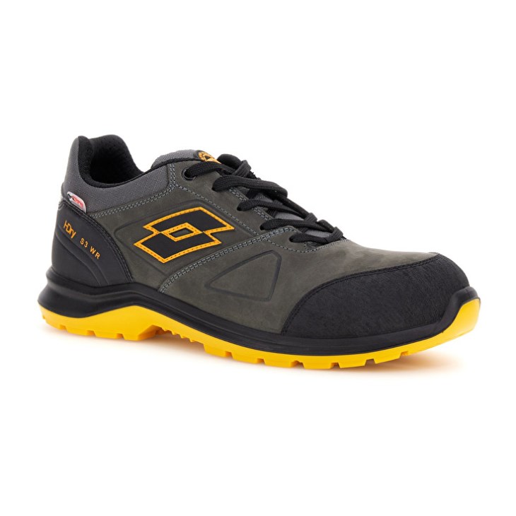 Men Lotto Hit 250 S3 SRC Wr HDRY Safety Shoes Dark Grey / Yellow | KV014121Q8