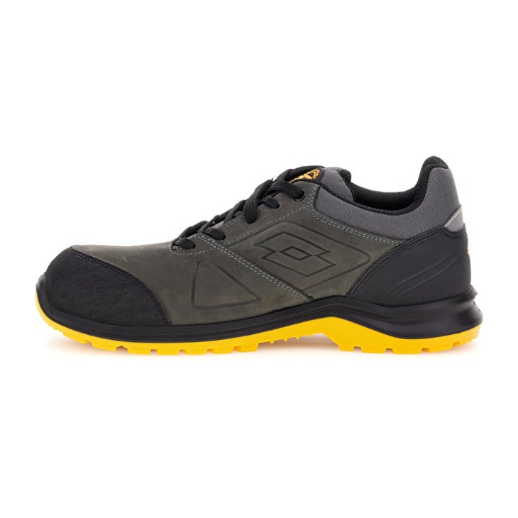 Men Lotto Hit 250 S3 SRC Wr HDRY Safety Shoes Dark Grey / Yellow | KV014121Q8