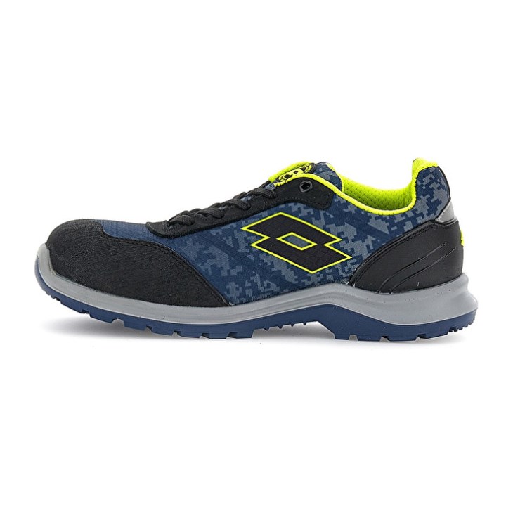 Men Lotto Hit 400 S1P Safety Shoes Blue / Green / Black | KG251455A9