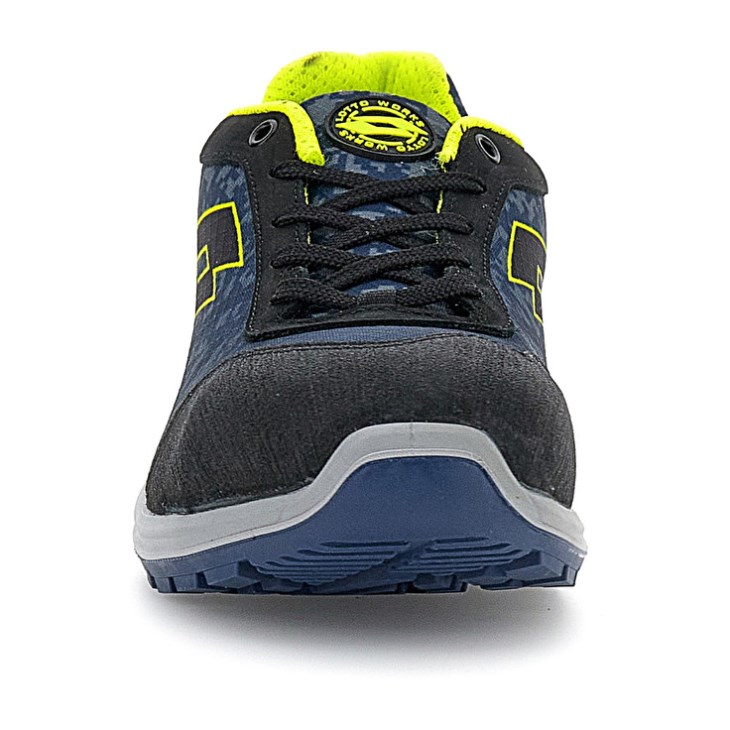 Men Lotto Hit 400 S1P Safety Shoes Blue / Green / Black | KG251455A9