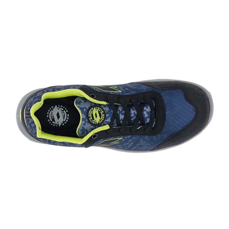 Men Lotto Hit 400 S1P Safety Shoes Blue / Green / Black | KG251455A9