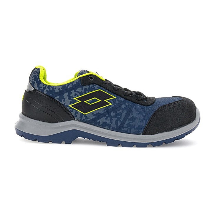 Men Lotto Hit 400 S1P Safety Shoes Blue / Green / Black | KG251455A9