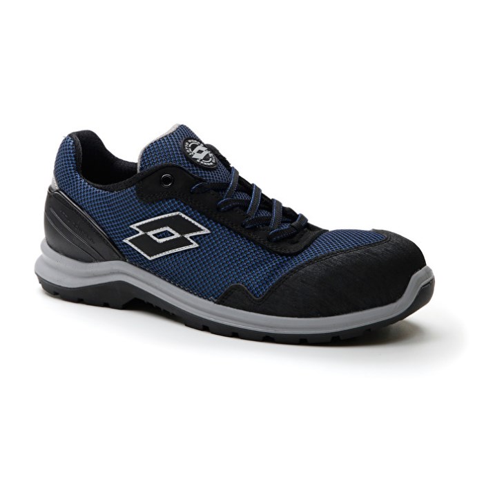 Men Lotto Hit 425 S1P Safety Shoes Blue / Silver | PM982428O9