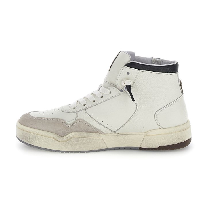 Men Lotto Hoop Stars High Suede Basketball Shoes White | ZV718831C8
