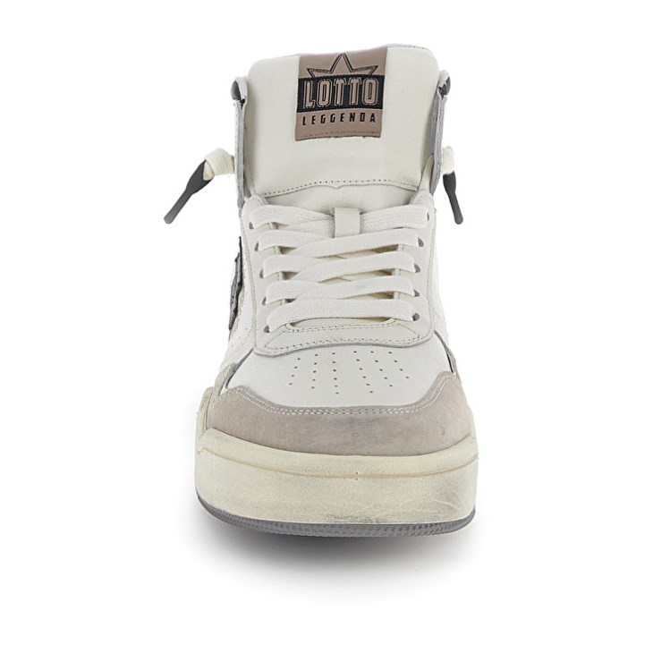 Men Lotto Hoop Stars High Suede Basketball Shoes White | ZV718831C8